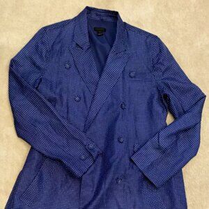 J Crew Dotted Blue Trench Coat